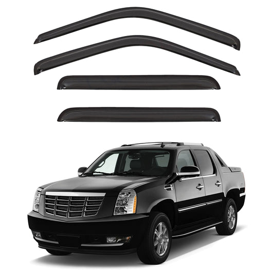 Set of 4 Front+Rear Smoke Sun/Rain Guard Outside Mount Tape-On Acrylic Window Visors Compatible with 92-00 C/K Crew Cab 92-99 Suburban 95-99 Tahoe/Yukon 4-Door 00 5.7L V8 99-00 Escalade